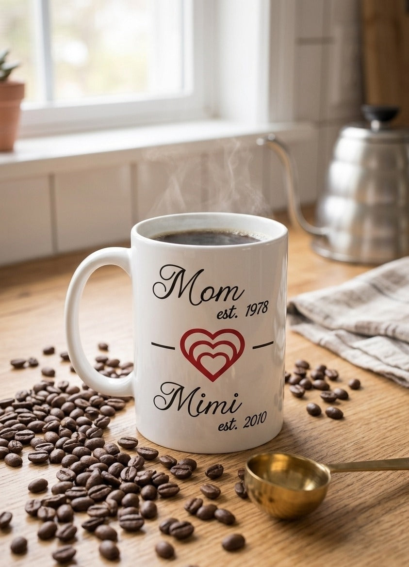 Personalized Mother's Day Mug | Custom Established Year, Free Card Included