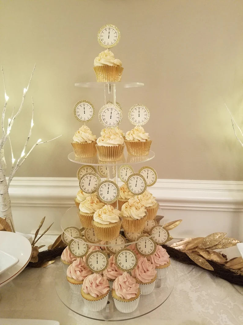 12 Clock Cupcake Toppers