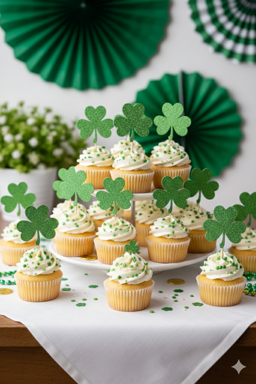 Shamrock Cupcake Toppers